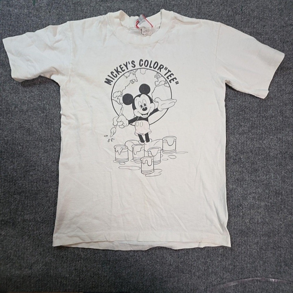 Vintage Disney Designs Shirt Mens Small White Mickey's Color Graphic Tee T-Shirt